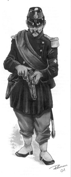 Luzerner Infanteriehauptmann im Felde 1866